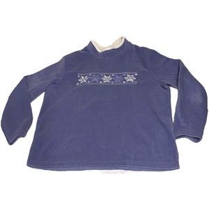 Croft & Barrow Women's Pullover Snowflakes Long sleeve Sweater Top, Size L